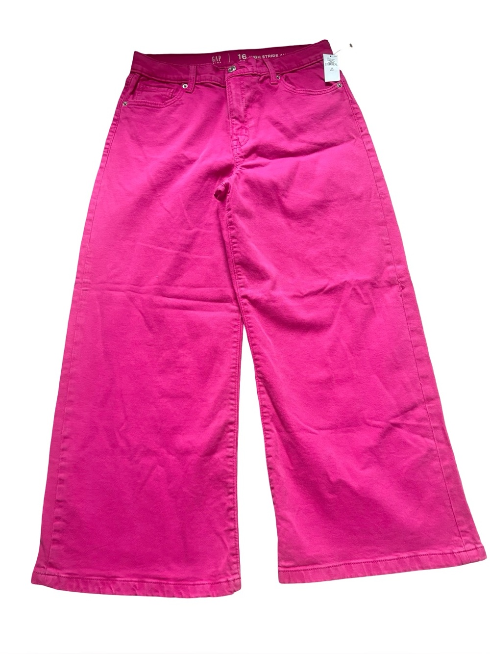 GAP Kids Pink High Stride Wide Leg Ankle Jeans Girls Size 16.
